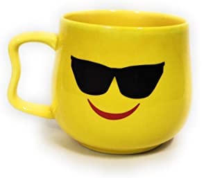 Mirakii 1 Piece, Yellow, 350ml, Ceramic Smiley/Emoji Microwave Safe Mug for Tea, Coffee, Milk, Hot Chocolate and Other Hot or Cold Beverages (Yummy) - Image 5 thumbnail