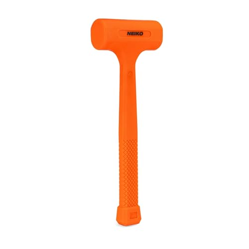 Image of NEIKO 02842A Dead Blow Hammer, 0.5 Pounds, Neon Orange Deadblow Hammers, Mallet, Spark and Rebound Resistant, Unibody Molded, Soft Blow Rubber, Checkered Grip, Steel Shot and Core