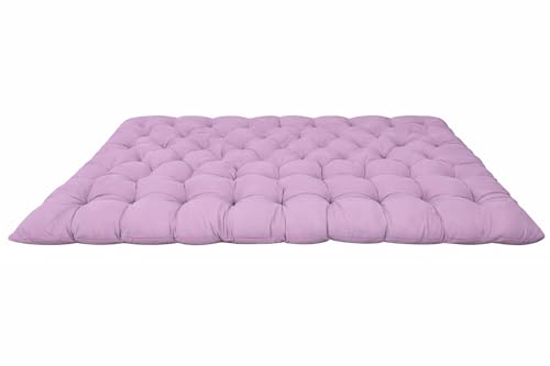 Image of ATOOTFUSION Soft Cotton Quilt | Foldable Light Weight Filled Single Firm Cotton Quilt Mattress| Gadda (Solid Coloured, Sleeping Capacity, 6 x 6 ft or 72 x 72 Inches) Double Bed (Lilac)