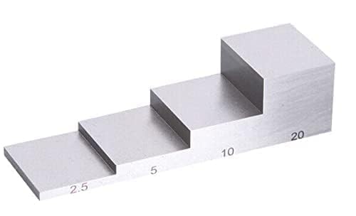 2.5mm 5mm 10mm 20 mm Ultrasonic Thickness Gauge Calibration Block 6063 Aluminum 4 Step Test Calibration Block for Thickness and linearity in NDT Testing