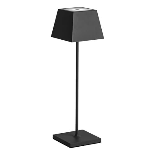 Lampada a led da tavolo Siesta nera ricaricabile e dimmerabile con batteria incorporata da 2,2watt