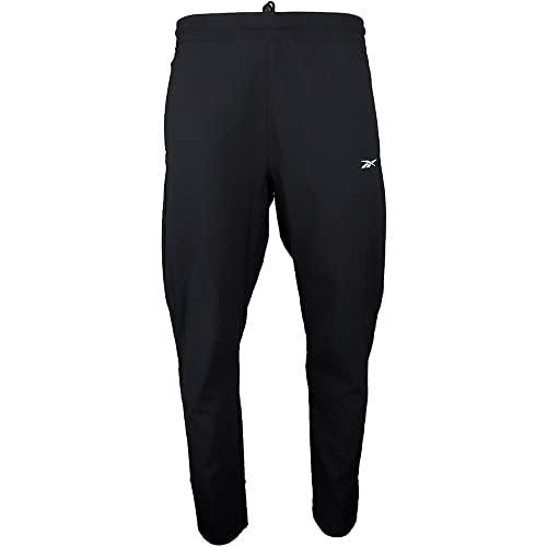 Reebok Men's Workout Ready Woven Trackster Pant Track, Black, 3X-Large