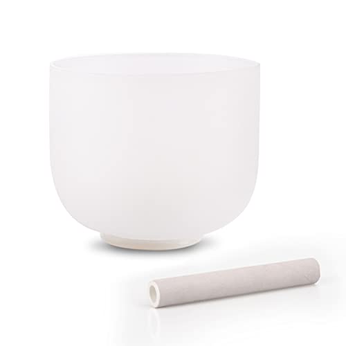 ALIOTH 8' F Note Crystal Singing Bowl Heart Chakra with Suede Mallet for Meditation, Yoga, Chakra...