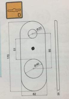 Kit de reparación de segmentos placa + pomo diámetro 75 mm de aluminio anodizado plata F1 individual para puerta blindada Q8 agujero doble mapa 1 unidad