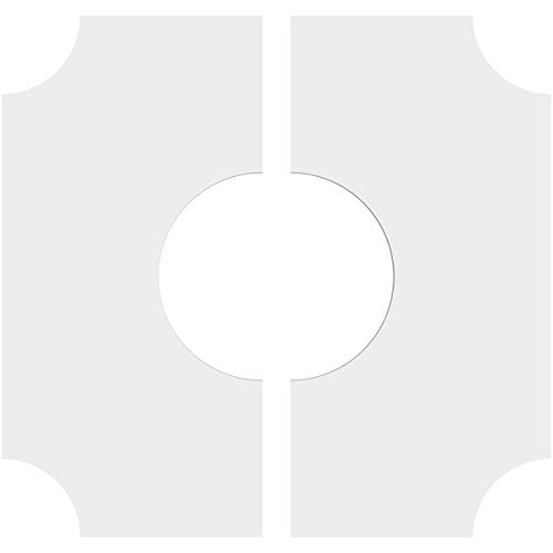 Image of Ekena Millwork CMP10LE2-04000 Locke Architectural Grade PVC Contemporary, Two Piece Urethane Ceiling Medallions 10 inchOD x 4 inchID x 6 inchC x 1 inchP