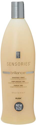 RUSK Sensories Brilliance Grapefruit and Honey Color Protecting Shampoo, 35 Oz, Gentle Cleansing, Color-Protecting Shampoo, Protects Fragile, Chemically Dependent Hair