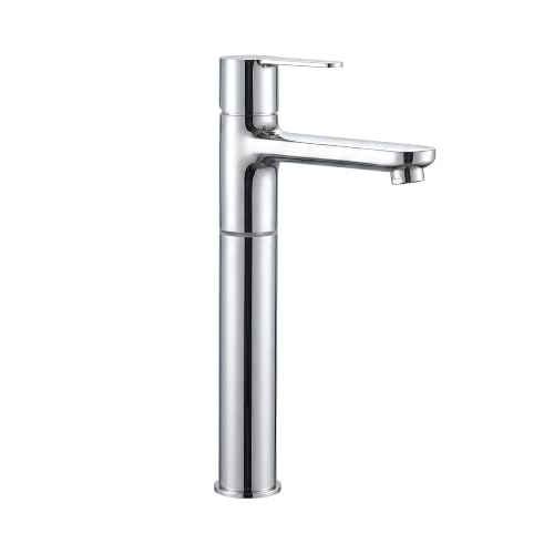 Image of GLOXY Premium Brass 30CM (12INCH) High Neck Chrome Finished Pillar Tap with Lotus Lever for Wash Basin - Deck Mount Long Neck Faucet for Wash Basins & Kitchen Sinks - 10 Years