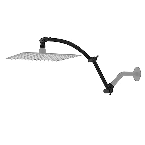 Hibbent All Metal 16'' Shower Head Extension Arm, Matte Black - image 1