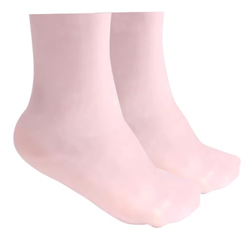 Calcetines hidratantes de silicona para mujer, medias largas de Gel suave, antideslizantes, mascarilla para pies, Spa, pedicura para pies secos y agrietados, 1 par