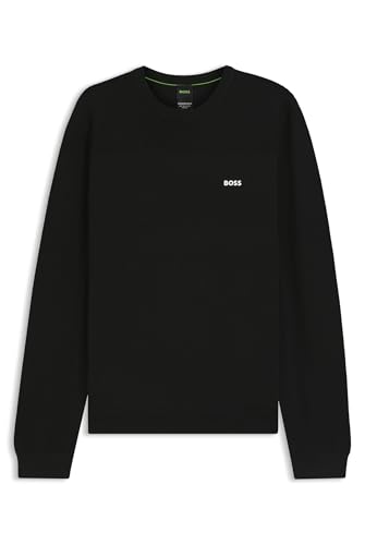 Image of BOSS Mens Momentum-X CN Branded Crew-Neck Sweater in Dry-Flex Fabric
