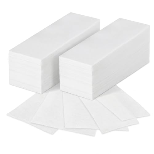 100 Pcs Professional Paper Wax Waxing Fleece Strips for Warm Wax and Sugar Past Skin friendly and Tear-Resistant Hair Removal Strips Made of Fleece for Any Type of Intimate Area etc(white 7 x 20cm