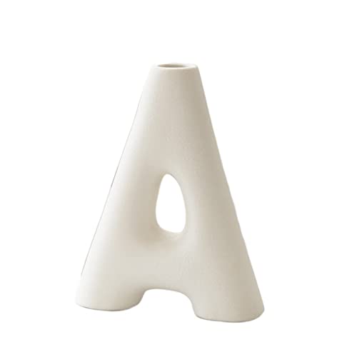 Vase en céramique en forme de lettre pour décoration de maison et bureau