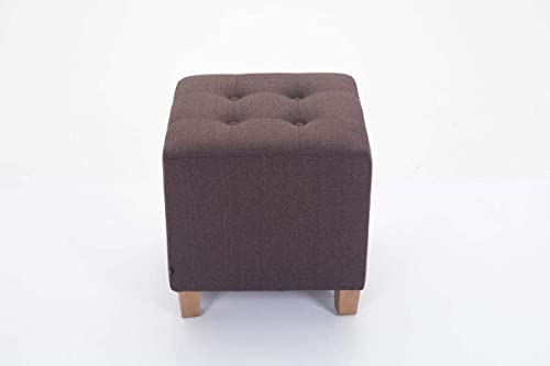 Image of Pouffes Bench Seating Stool for Living Room Office Patio Kitchen Bench Puffy Wooden Mudda Ottoman Stools Set of 2 Footrest Stool Pouf.(Brown)