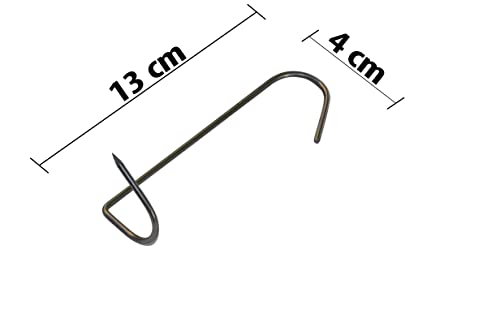 Edelstahl Räucherhaken zum eindrehen für Fische, Forellen, Makrele, Aal... (10 x Räucherhaken Fisch)