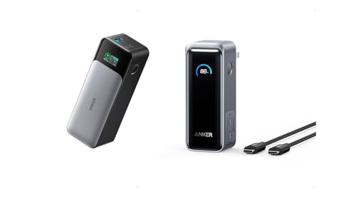 Anker 737 Power Bank, 24,000mAh 3-Port Laptop Portable Charger with 140W Output Prime Power Bank, 9,600mAh Battery Pack with 65W Output, Built-in AC Plug