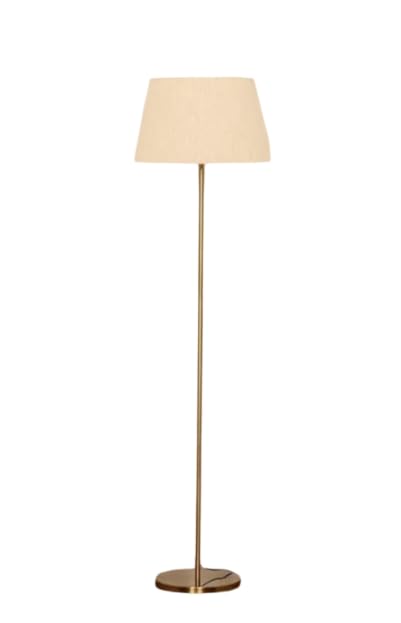 Standing Floor Lamp 5Ft with Antique Brass Finish & Off White Shade – LED & Incandescent Compatible for Home & Office.-image-29