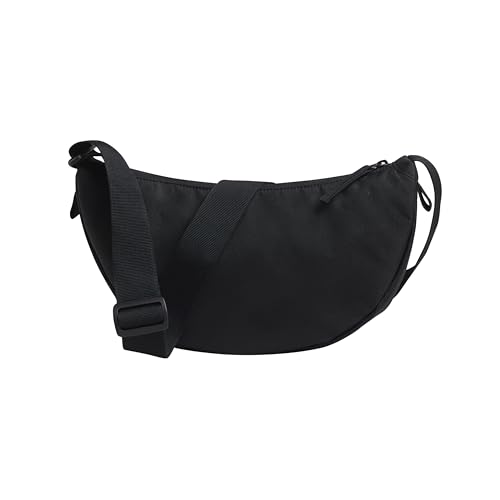 GOT BAG Crossbody Moon Bag | Halbmond Handtasche Wasserabweisend | Stylische Umhängetasche mit verstellbarem Gurt (black, small)
