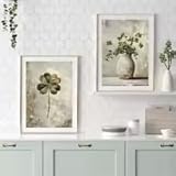 ZHUOYA 2 Stück Leinwandbilder mit vierblättrigem Kleeblatt, Wanddekoration, Pflanzenmotiv, Wohnzimmer- und Schlafzimmerdekoration (60 x 90 x 2 cm/rahmenlos)