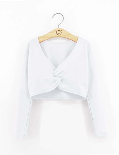 Daydance Girl's Dance Crop Tops Ballet Wrap Shrug Sweater Long Sleeve3