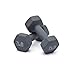 Amazon Basics Neoprene Coated Hexagon Workout Dumbbell Hand Weight, 7 pound - Set of 2, 14 pounds, Light Grey