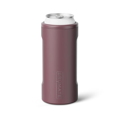 Image of BruMate Hopsulator Slim Can Cooler Insulated for 12oz Slim Cans | Skinny Can Insulated Stainless Steel Drink Holder for Hard Seltzer, Beer, Soda, and Energy Drinks (Rose Taupe)