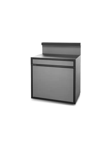 SUPPORT DESSERTE ACIER FERME NOIR ET GRIS CLAIR