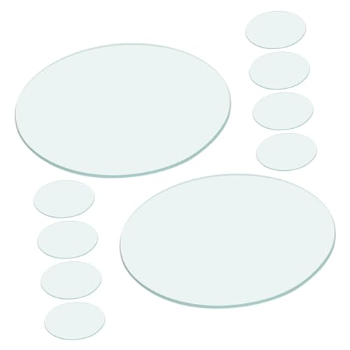 STOBAZA 10 Pack Laboratory Watch Glass Flat Round Beaker Cover Safe for Experiments