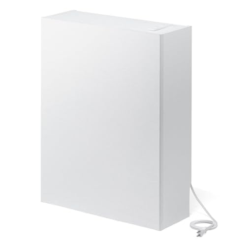 サンワダイレクト ルーター 収納 ケーブルボックス 木製 コンセント付き 幅50×高さ65×奥行18cm 配線隠し 木目調 ホワイト 200-CB043WM