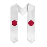 Estola de graduación con la bandera japonesa de Japón, chal de graduación, banda para estudiantes graduados en el extranjero, estudios internacionales 2026, chales gruesos para decoración, regalo