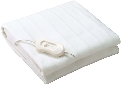 ThermaRelaxx weiches Wärmeunterbett Wärmedecke mit Schnellaufheizung und Abschaltautomatik, 150x80 cm, Heizmatte mit 60 W, Heizdecke bis zu 45 C° Maschinenwäsche geeignet, weiss Cover
