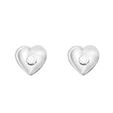 Tuscany Silver Pendientes de mujer con plata de ley (925/1000) y circonita, Corazón