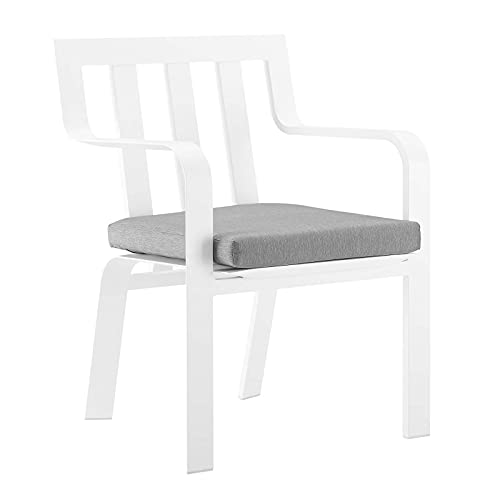 Modway Baxley Outdoor Patio Stackable Aluminum Dining Chair In White Gray #TOP30