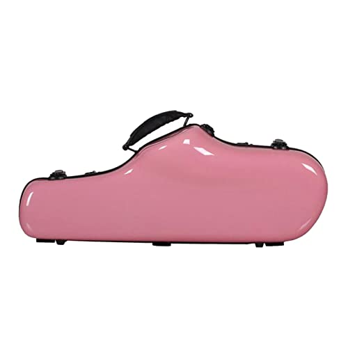 Colaxi ポータブルアルトサックスケース、軽量、耐久性、サックス用取り外し可能なショルダーストラップ, ピンク