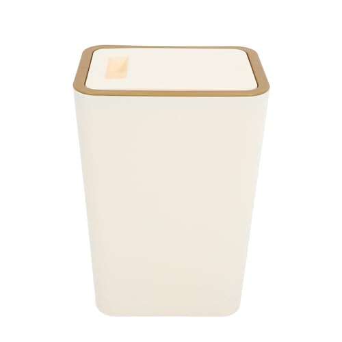 WEKADRIN Cubo de Basura con Tapa de Presión Contenedor Resistente de PP para Hogar Cocina Baño y Oficina Diseño Compacto y Práctico para Espacios Múltiples