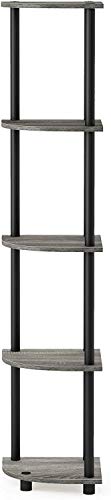 Image of Ash & Roh 5-Tier Corner Display Rack Multipurpose Shelving Unit, Rack Shelf, Shelving for Bedroom, Living Room. (H-4.9 Ft | W- 2 Ft | D-1 Ft) (5-Tier Corner Rack)