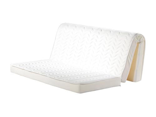 Vente-unique - Matelas 140 x 190 cm en Mousse BZ épaisseur 10cm - Feria de DREAMEA - Mousse 25kg/m³ - Couchage Occasionnel - Pratique et Confort - Soutien Ferme