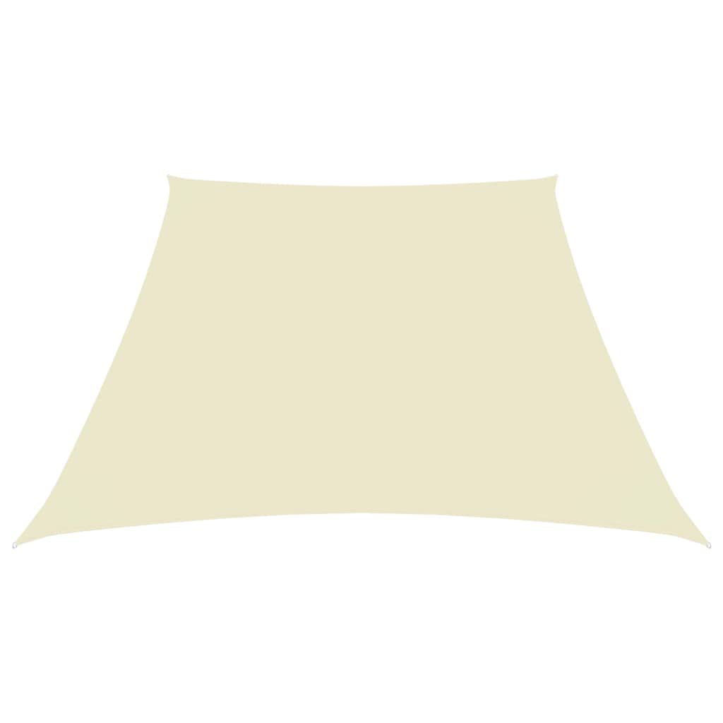 Sonnensegel Trapez 2 4x3 m Cremeweiß Oxford Gewebe Sichtschutz Terrasse UV Regen Robustes Segel für Balkon Garten und Camping
