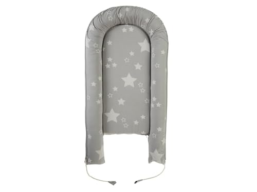 HANS NATUR Bio-Babynest Sterne Grau 105x55cm Kapok & Naturkautschuk – Bild 2