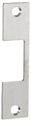 HES Stainless Steel J Faceplate for 1006 Series Electric Strikes for Cylindrical Locksets Up to 3/4" Throw and All Center-Lined Bolts, Satin Stainless Steel Finish