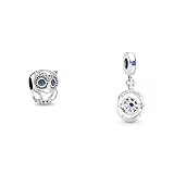 Pandora Charm Funkelnde Eule 798397NBCB & Charm Anhänger Kompass Silber, Kristall blau 790099C01 Pandora Charm Funkelnde Eule 798397NBCB & Charm Anhänger Kompass Silber, Kristall blau 790099C01