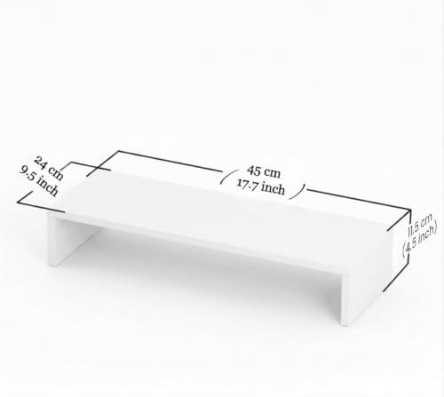 Image of Wudyhub Computer Desk | Laptop Table | Monitor Stand | Sturdy Desk for Home, Office, Bedroom, Living Room (ST-13-White)