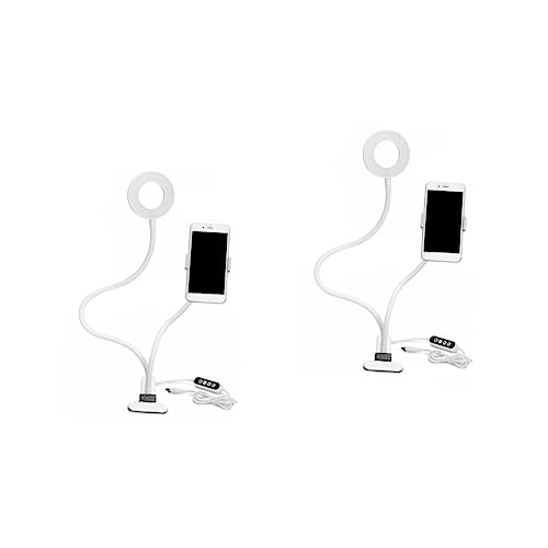 Veemoon 2Pcs Suporte De Telefone Celular Anel De Luz Suporte De Telefone Com Lâmpada Suporte De Tele