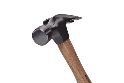Image of Century Drill & Tool 72278 Wood Handle Hammer, 24 oz., Claw Style: Ripping | 15-1 /4 inch overall length, cuts steel & wood, high carbon steel