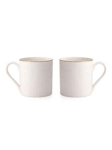 Image of Clay Craft Fine Ceramic Gold Printed Tea /Coffee Cup Set of 6-200 ml Each (Flame IMP 1101), Tea Cup Set of 6, Mugs for Coffee, Cups Set of 6, Mug Set, Ideal for Gifting, Perfect for Home and Office
