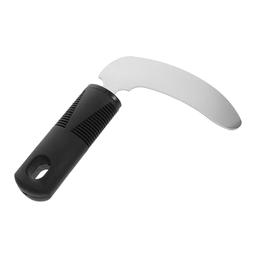 VICASKY Couteau de Découpe Anti-Tremblements en Acier Inoxydable Manche Large Noir Ustensile Adapté pour Personnes Âgées et Handicapées Couverts Flexibles pour Mains Tremblantes Outil