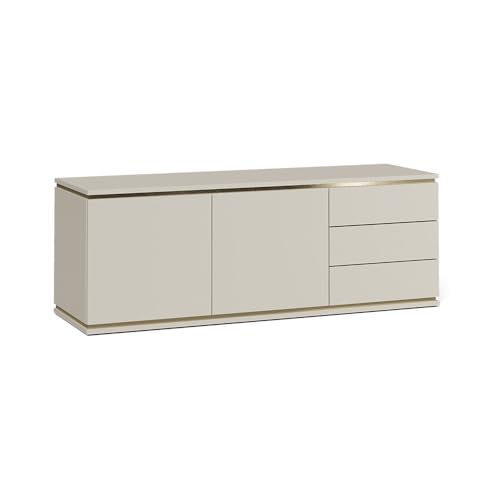 Vicco Lowboard Linette, Cashmere, 135 x 48.6 cm mit 2 Türen und 3 Schubladen