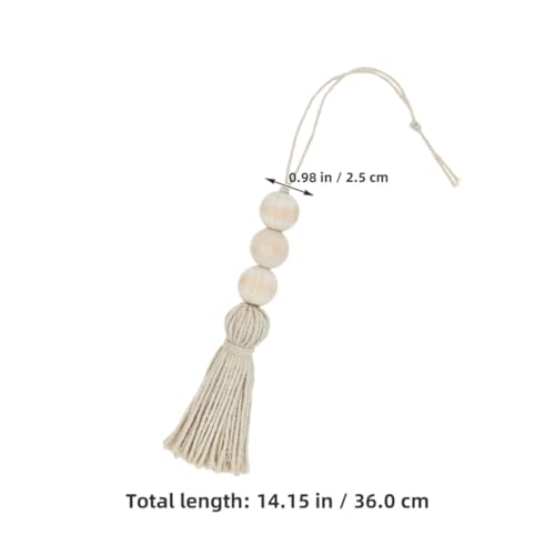 Cuentas de madera con borlas boho para decorar las puertas de casa 3