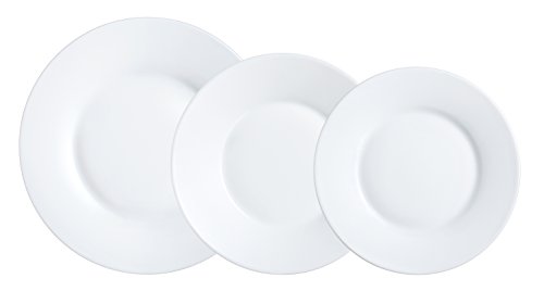 Luminarc Vajilla 18 Piezas Blanco Alizee, 11.65 cm