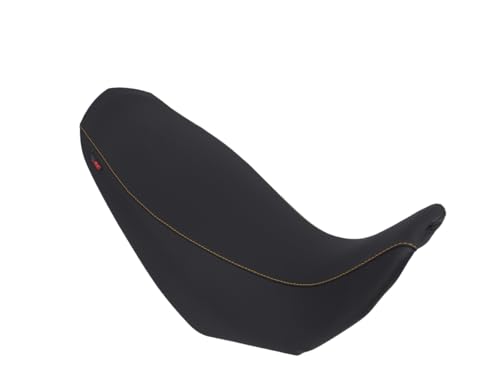 Moto Discovery Seat cover compatible with Yamaha XT660R 2004-2015 black with golden seams (B)