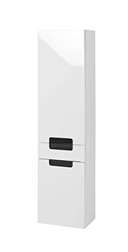 Held Möbel Seitenschrank Siena 315.3023 2-türig mit 1 Schubkasten | In Hochglanz Weiss und Grau | 40 x 154 x 27 cm